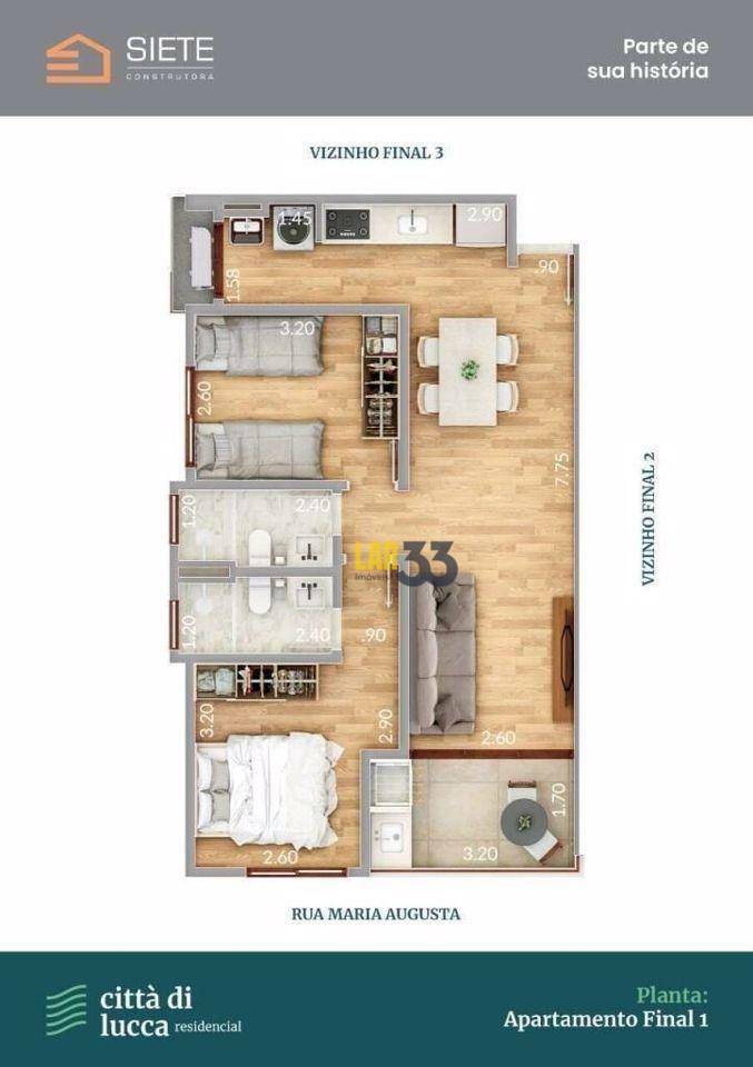 Apartamento à venda com 2 quartos, 98m² - Foto 3