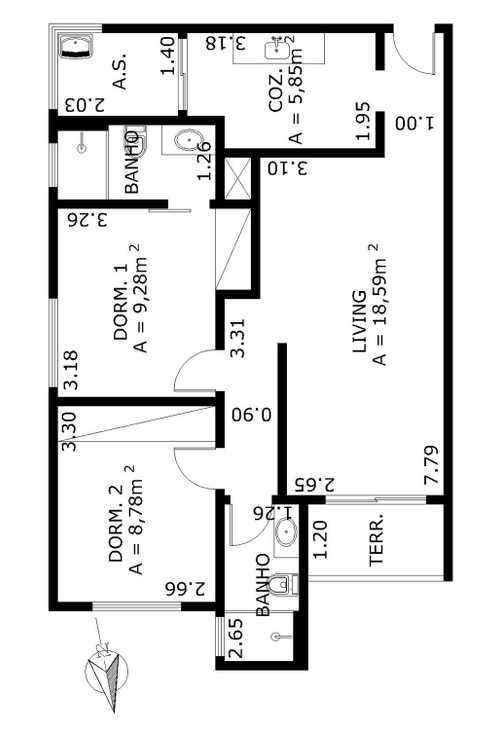 Apartamento à venda com 2 quartos, 67m² - Foto 2