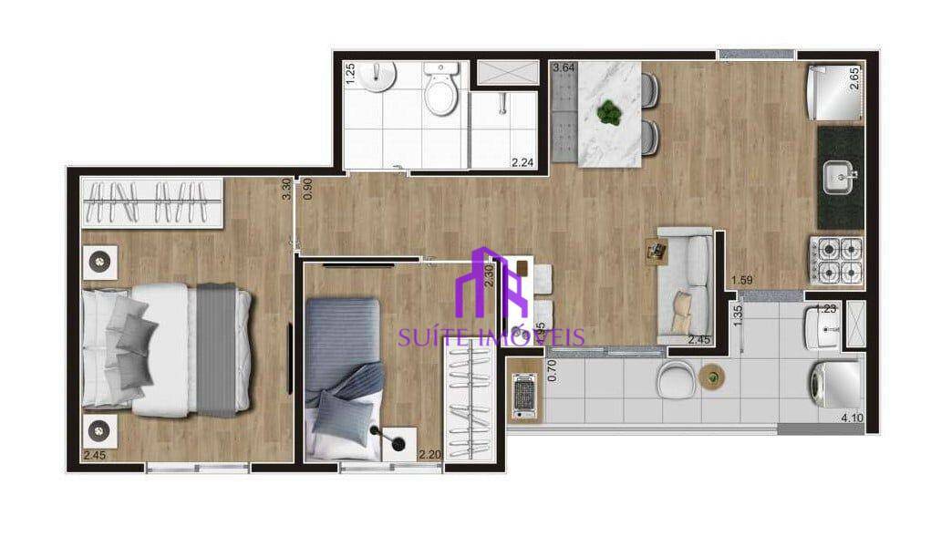 Apartamento à venda com 2 quartos, 50m² - Foto 6