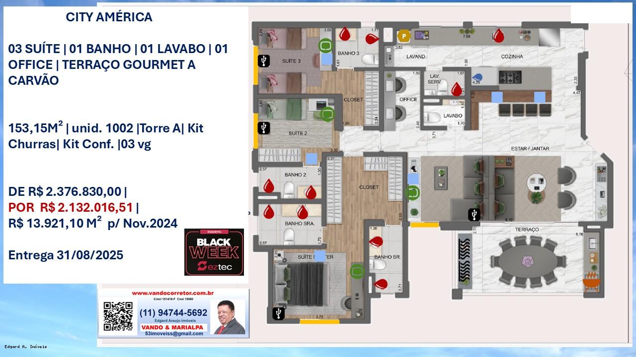 Apartamento à venda com 4 quartos, 153m² - Foto 3