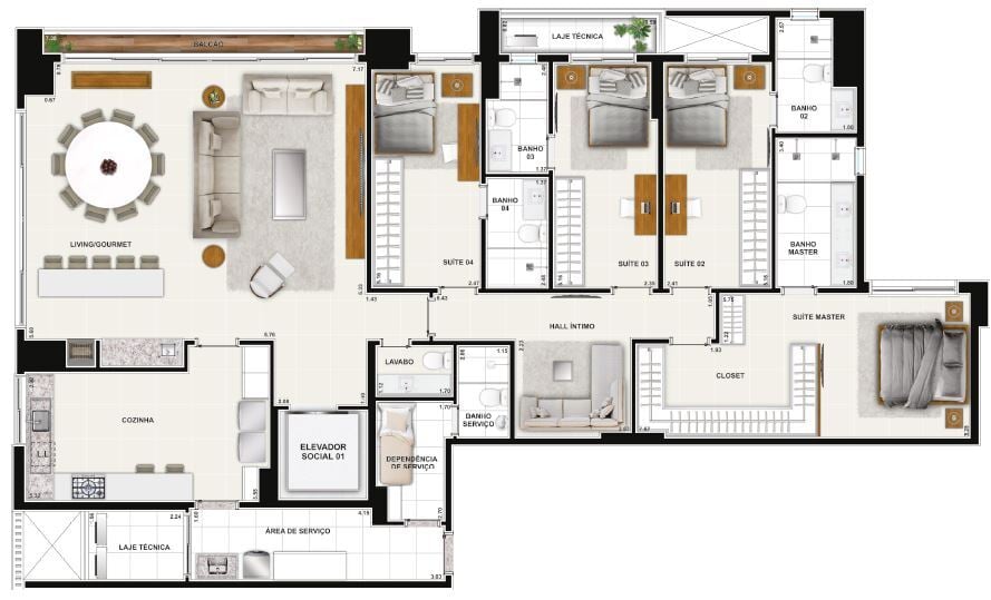 Apartamento, 4 quartos, 201 m² - Foto 54