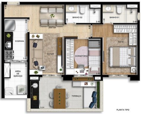 Apartamento à venda com 2 quartos, 68m² - Foto 4