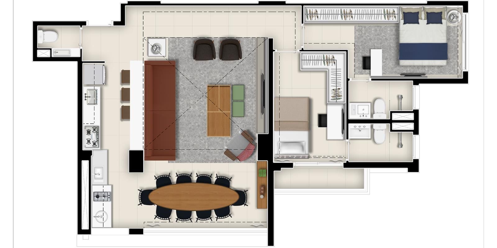 Apartamento à venda com 2 quartos, 95m² - Foto 4