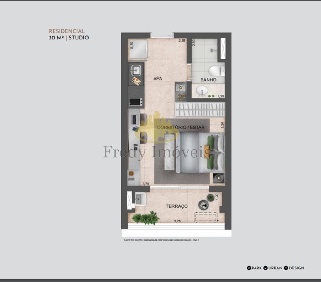 Apartamento à venda com 1 quarto, 30m² - Foto 2