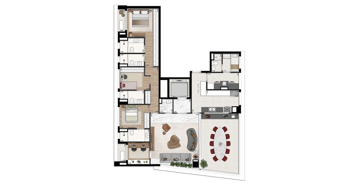 Apartamento à venda com 4 quartos, 185m² - Foto 2