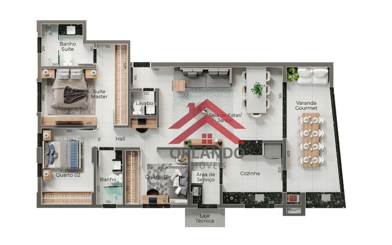 Apartamento à venda com 3 quartos, 117m² - Foto 2