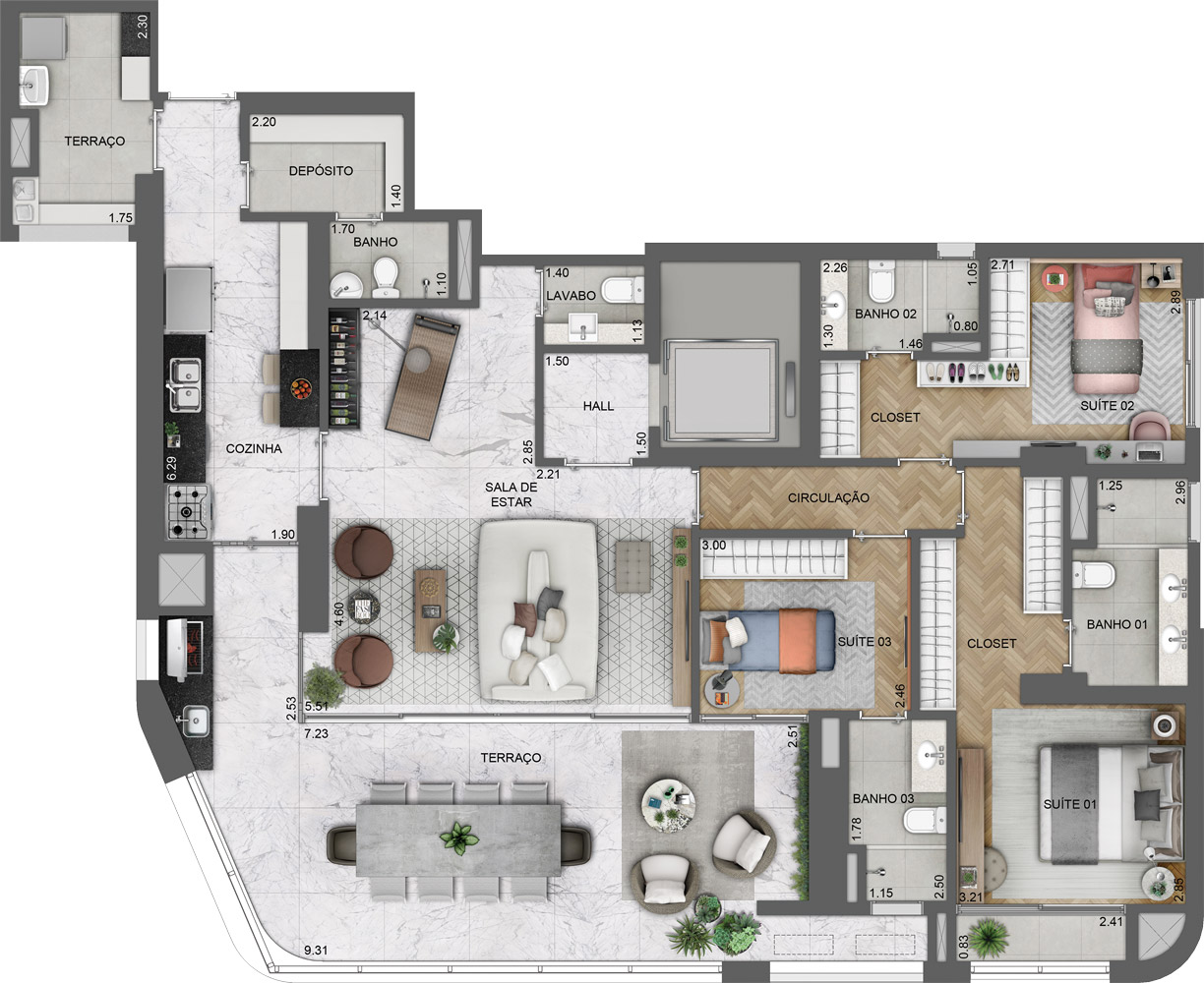 Apartamento à venda com 3 quartos, 162m² - Foto 8