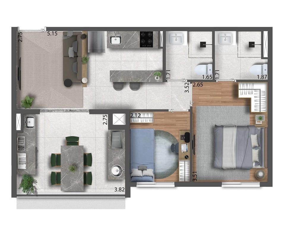 Apartamento à venda com 2 quartos, 121m² - Foto 2