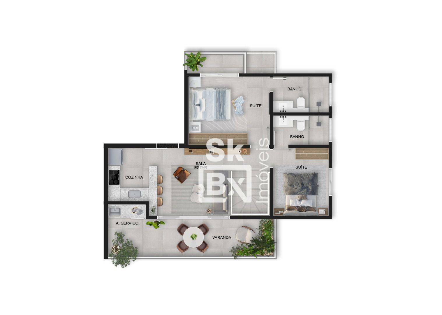 Apartamento à venda com 3 quartos, 142m² - Foto 2