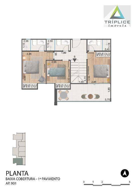 Cobertura, 3 quartos, 155 m² - Foto 2