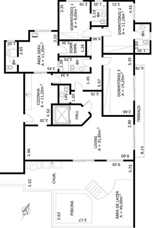 Apartamento à venda com 3 quartos, 98m² - Foto 3