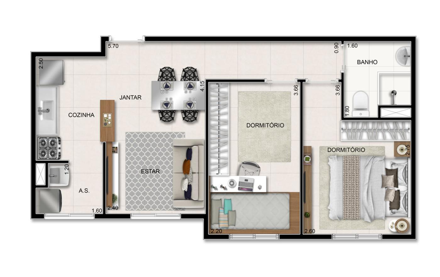 Apartamento à venda com 2 quartos, 43m² - Foto 10