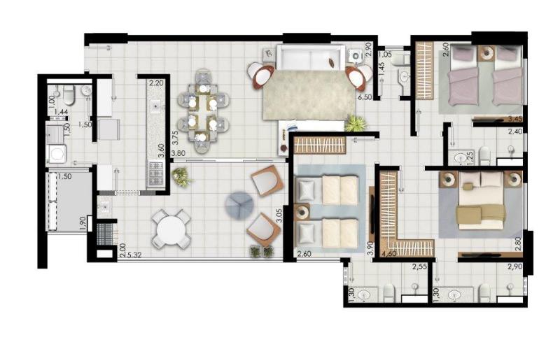 Apartamento à venda com 3 quartos, 116m² - Foto 4