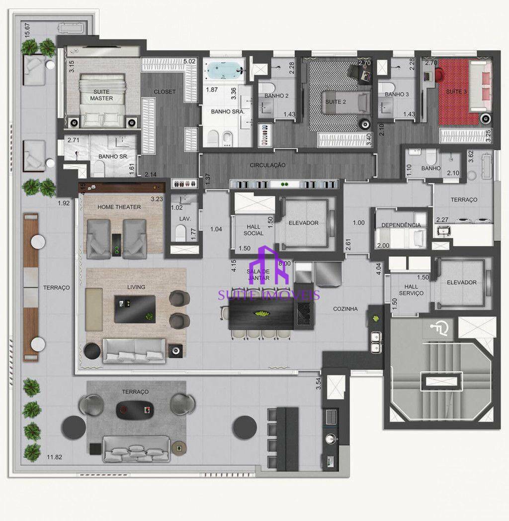 Apartamento à venda com 4 quartos, 252m² - Foto 28