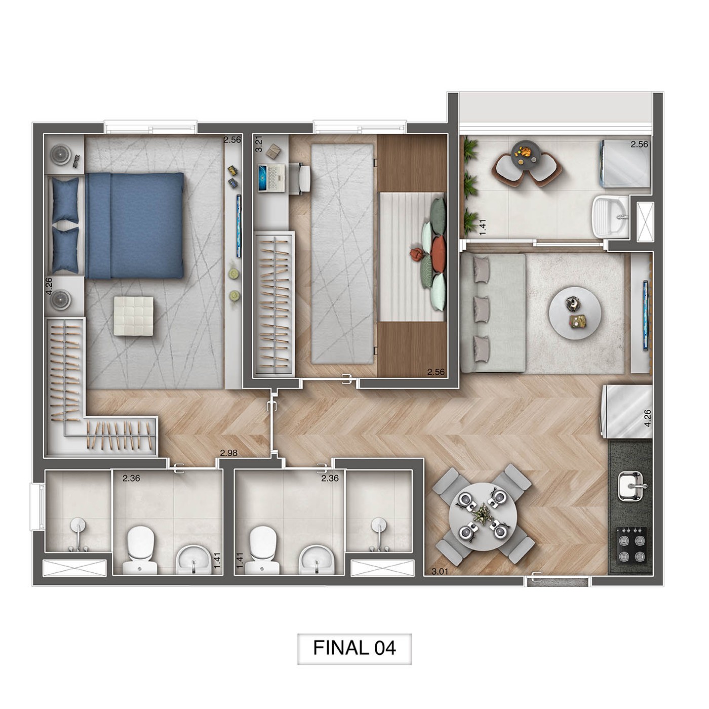 Apartamento à venda com 2 quartos, 49m² - Foto 3