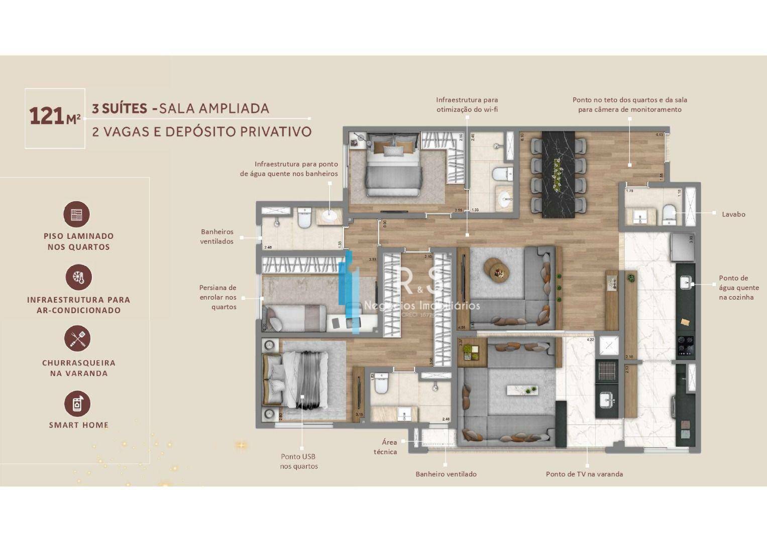 Apartamento à venda com 3 quartos, 120m² - Foto 50