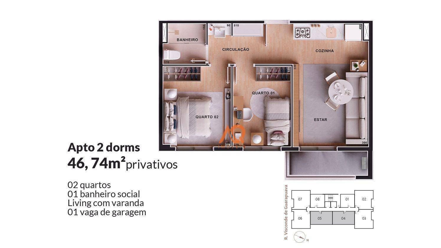 Apartamento à venda com 2 quartos, 46m² - Foto 18