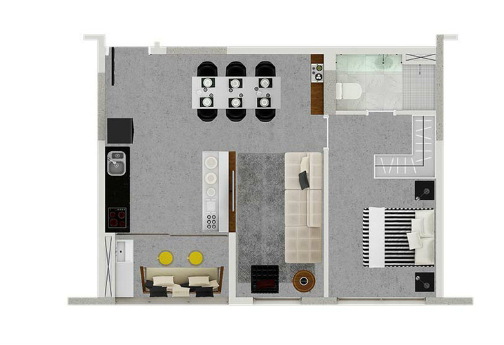 Apartamento à venda com 1 quarto, 53m² - Foto 4