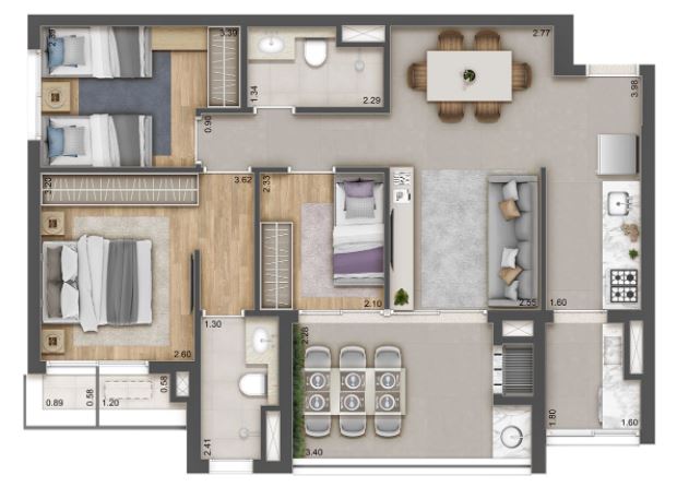 Apartamento à venda com 2 quartos, 76m² - Foto 9