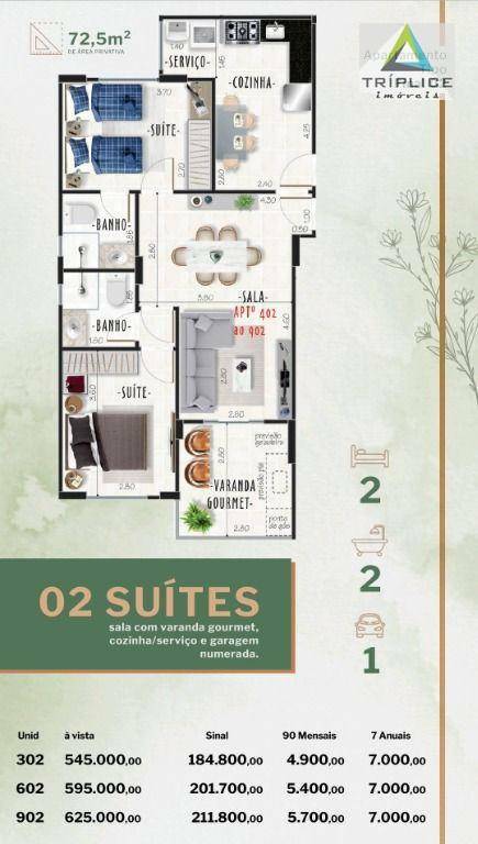 Apartamento à venda com 2 quartos, 72m² - Foto 2