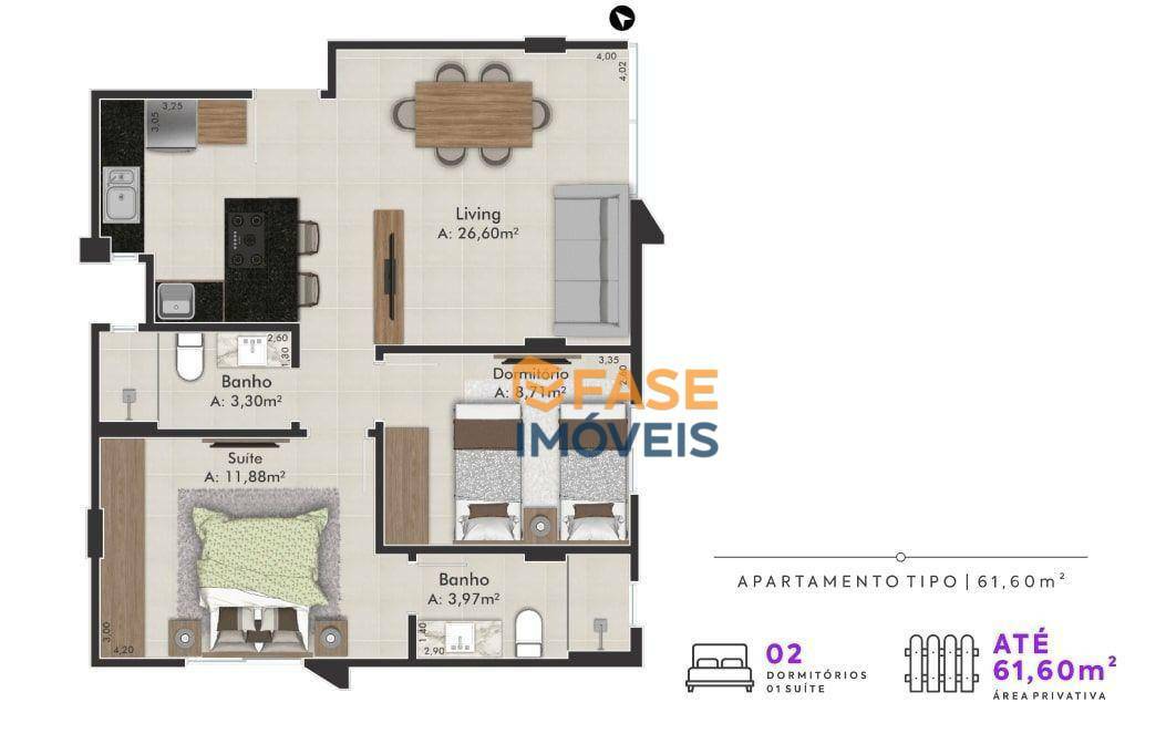 Apartamento à venda com 2 quartos, 61m² - Foto 10