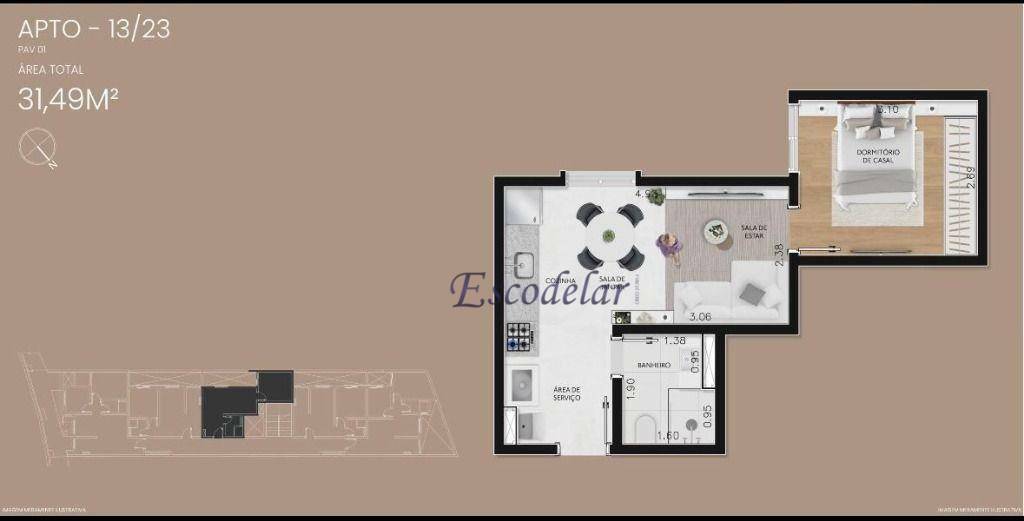 Apartamento à venda com 1 quarto, 38m² - Foto 37