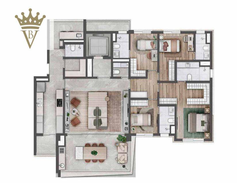 Apartamento à venda com 4 quartos, 189m² - Foto 12