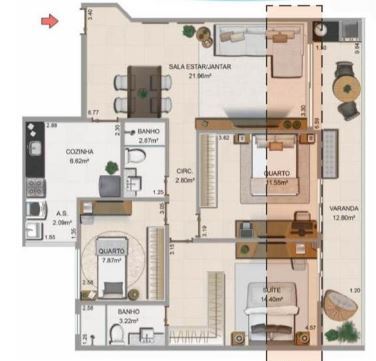 Apartamento à venda com 3 quartos, 8824m² - Foto 13