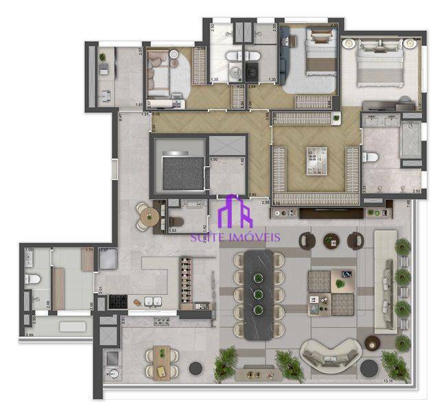 Apartamento à venda com 4 quartos, 164m² - Foto 2