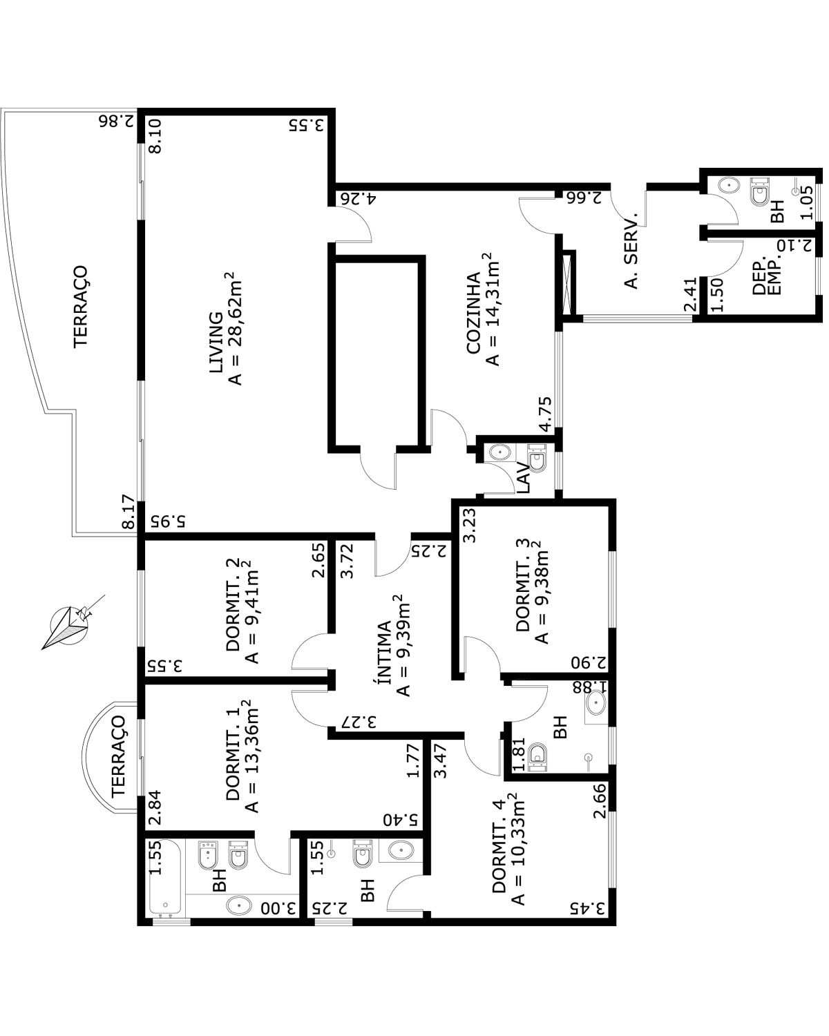 Apartamento à venda com 4 quartos, 171m² - Foto 9