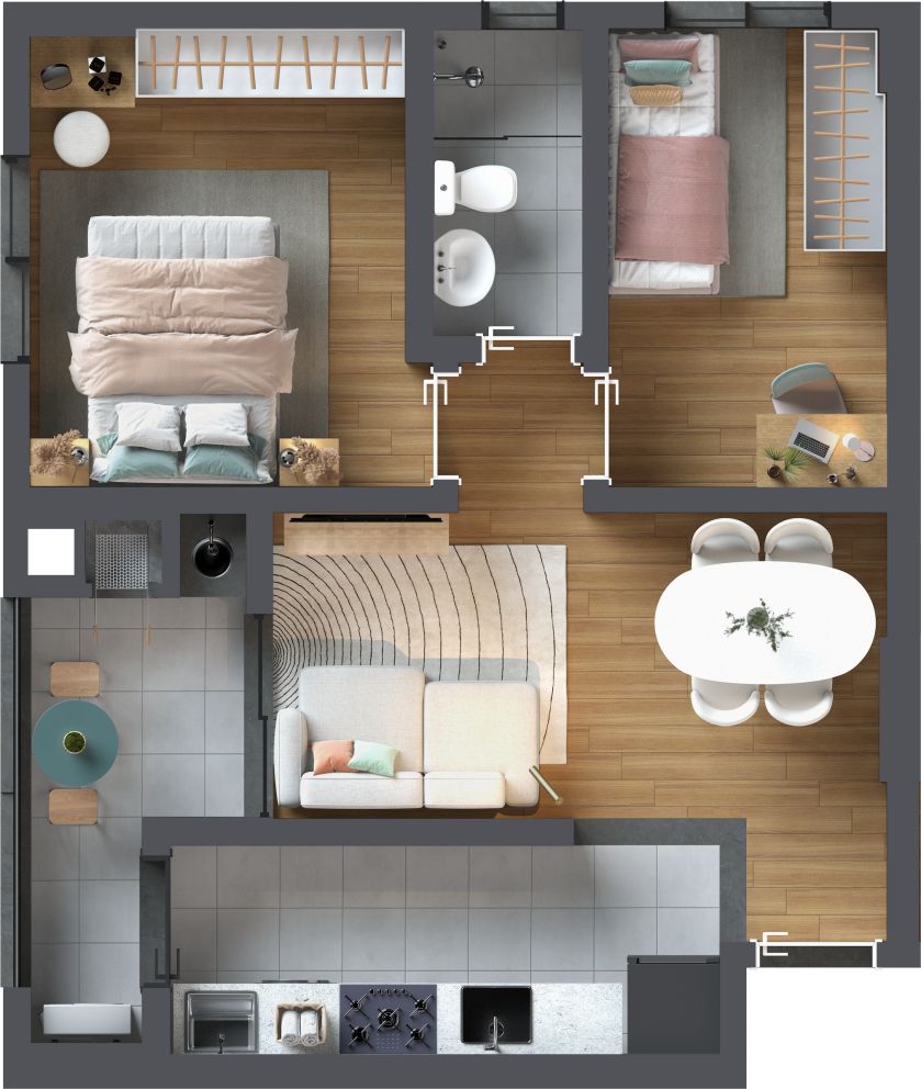 Apartamento à venda com 2 quartos, 53m² - Foto 5