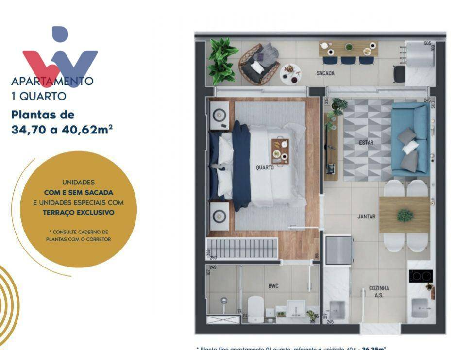 Apartamento à venda com 1 quarto, 33m² - Foto 18