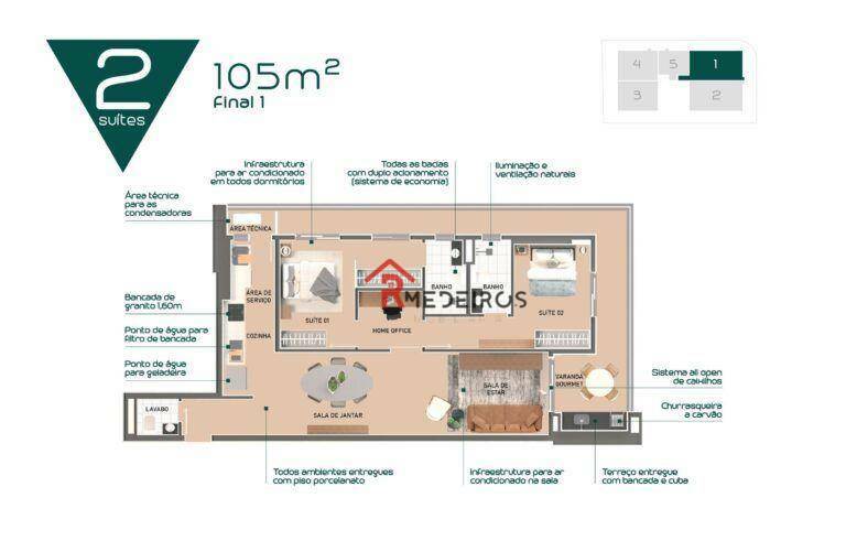 Apartamento à venda com 2 quartos, 101m² - Foto 11