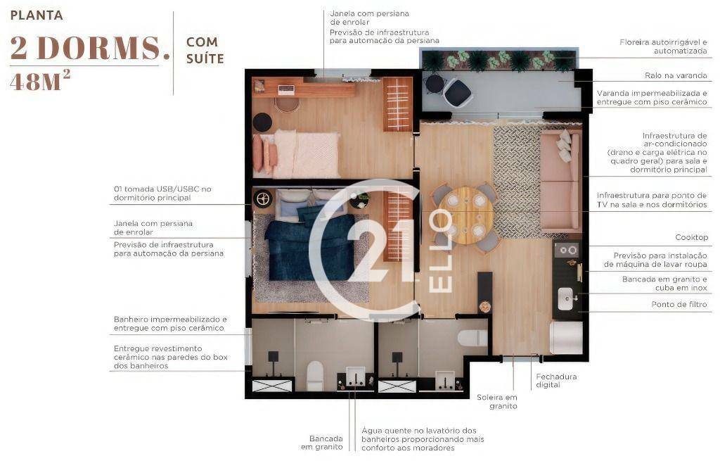 Apartamento à venda com 2 quartos, 48m² - Foto 20