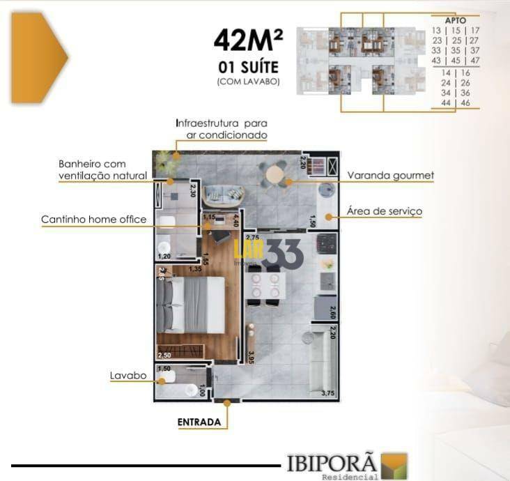 Apartamento à venda com 1 quarto, 42m² - Foto 16