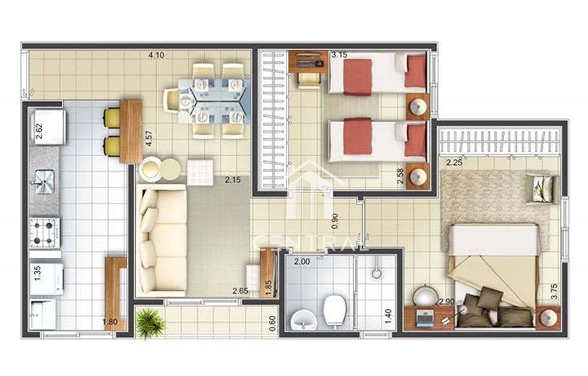Apartamento à venda com 2 quartos, 50m² - Foto 4