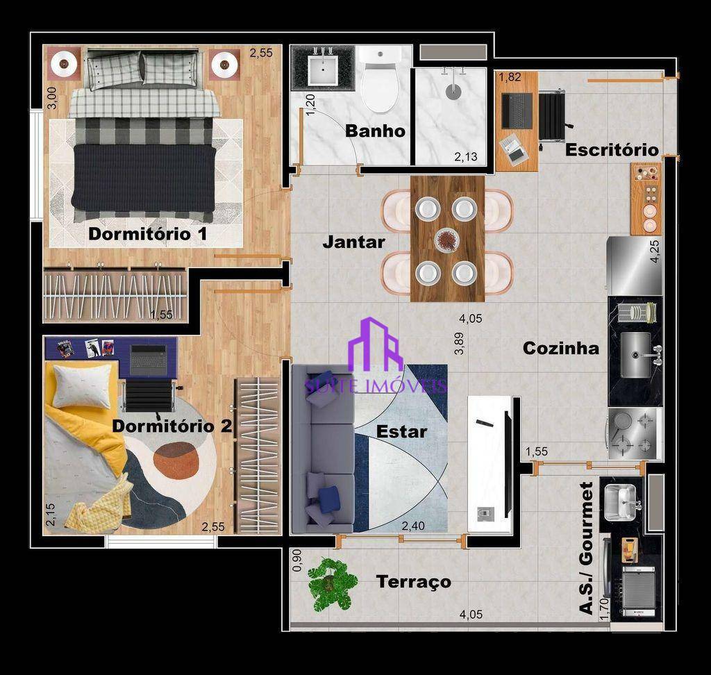 Apartamento à venda com 2 quartos, 44m² - Foto 9