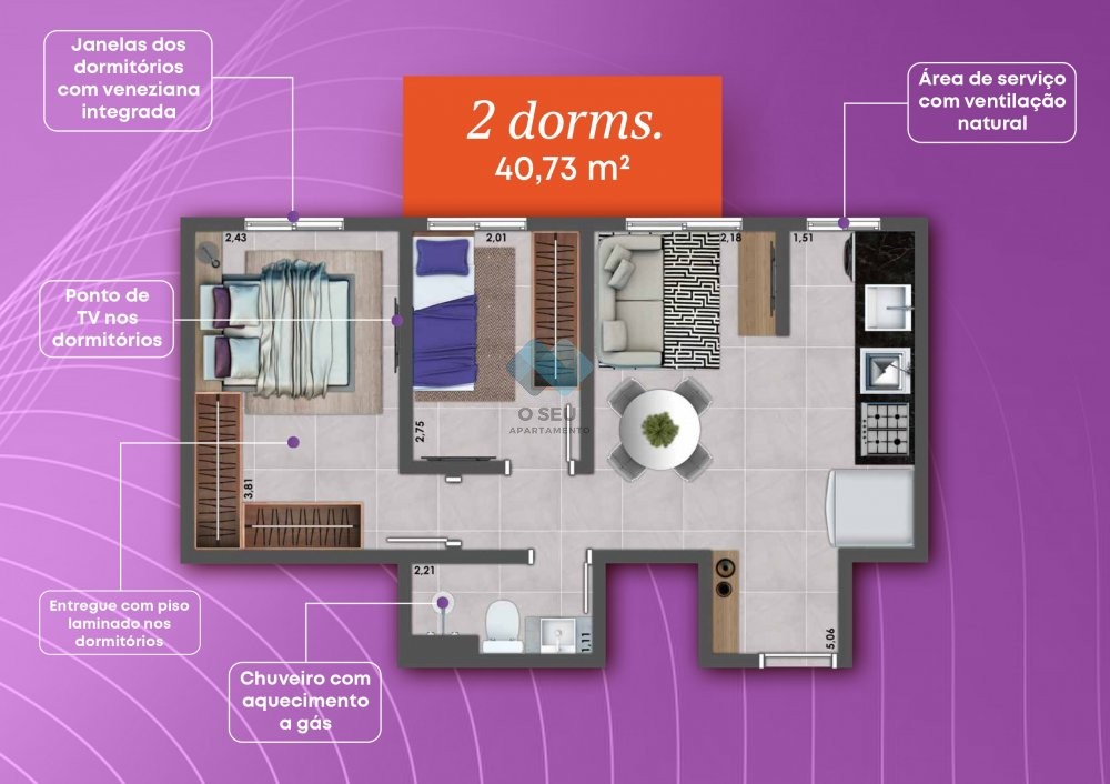 Apartamento à venda com 2 quartos, 44m² - Foto 13