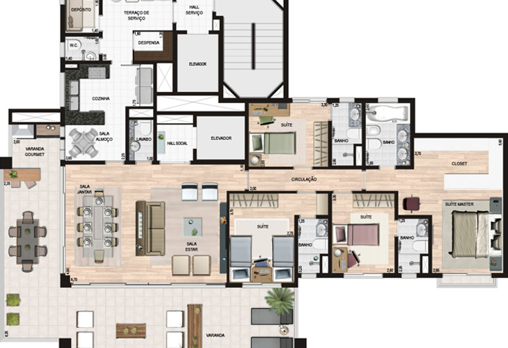 Apartamento à venda com 4 quartos, 208m² - Foto 4