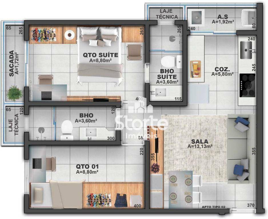 Apartamento à venda com 2 quartos, 56m² - Foto 6