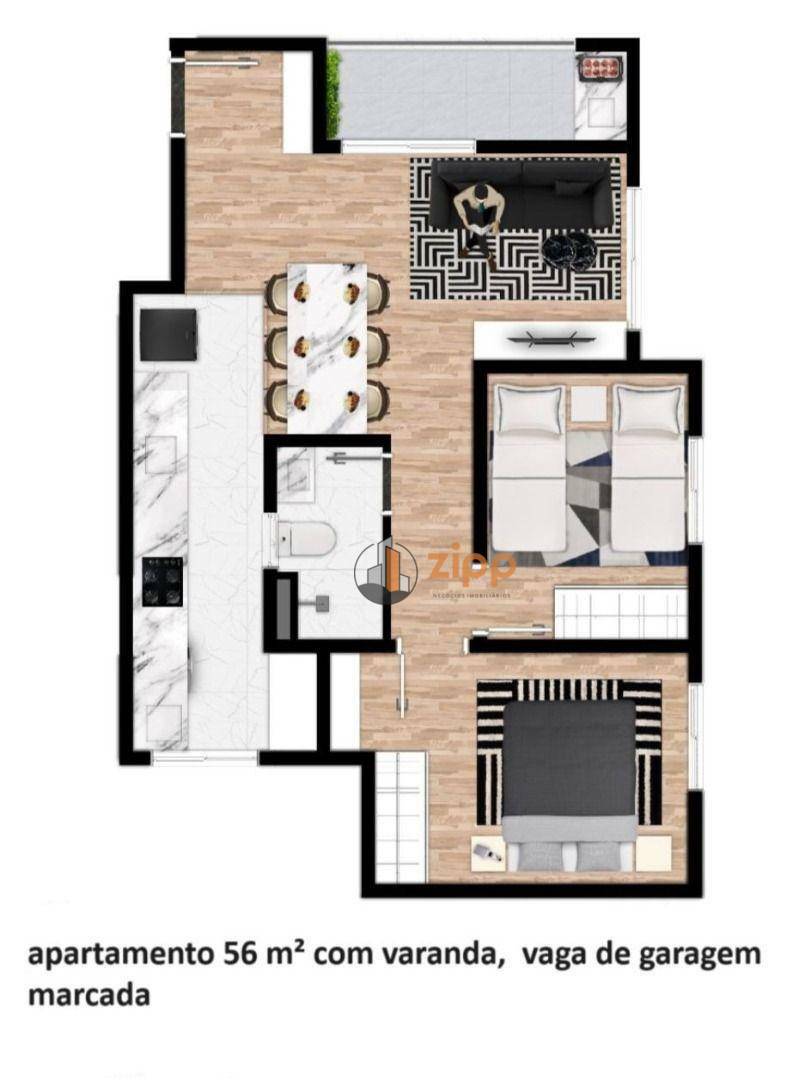 Apartamento à venda com 2 quartos, 56m² - Foto 4