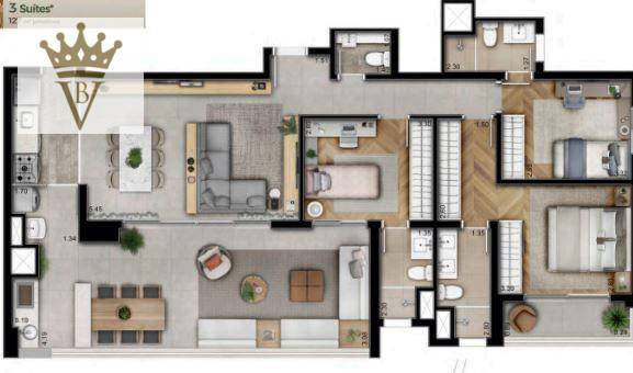 Apartamento à venda com 3 quartos, 127m² - Foto 24