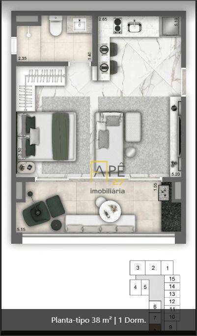 Apartamento à venda com 1 quarto, 38m² - Foto 16