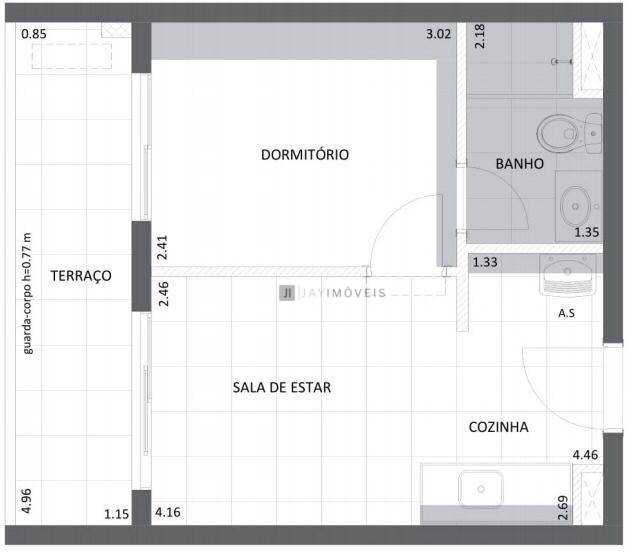 Kitnet e Studio para alugar com 1 quarto, 32m² - Foto 46