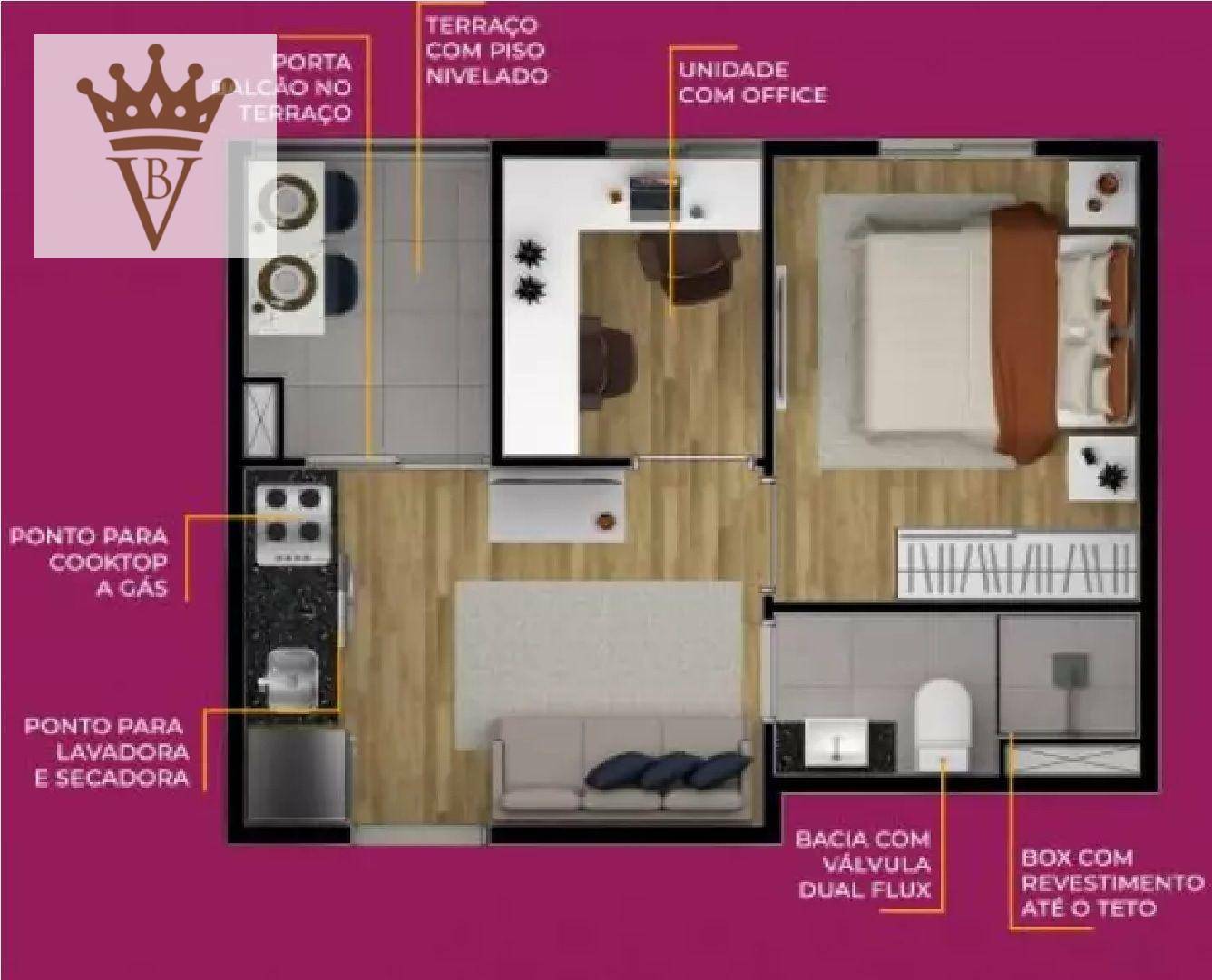 Apartamento à venda com 1 quarto, 29m² - Foto 13