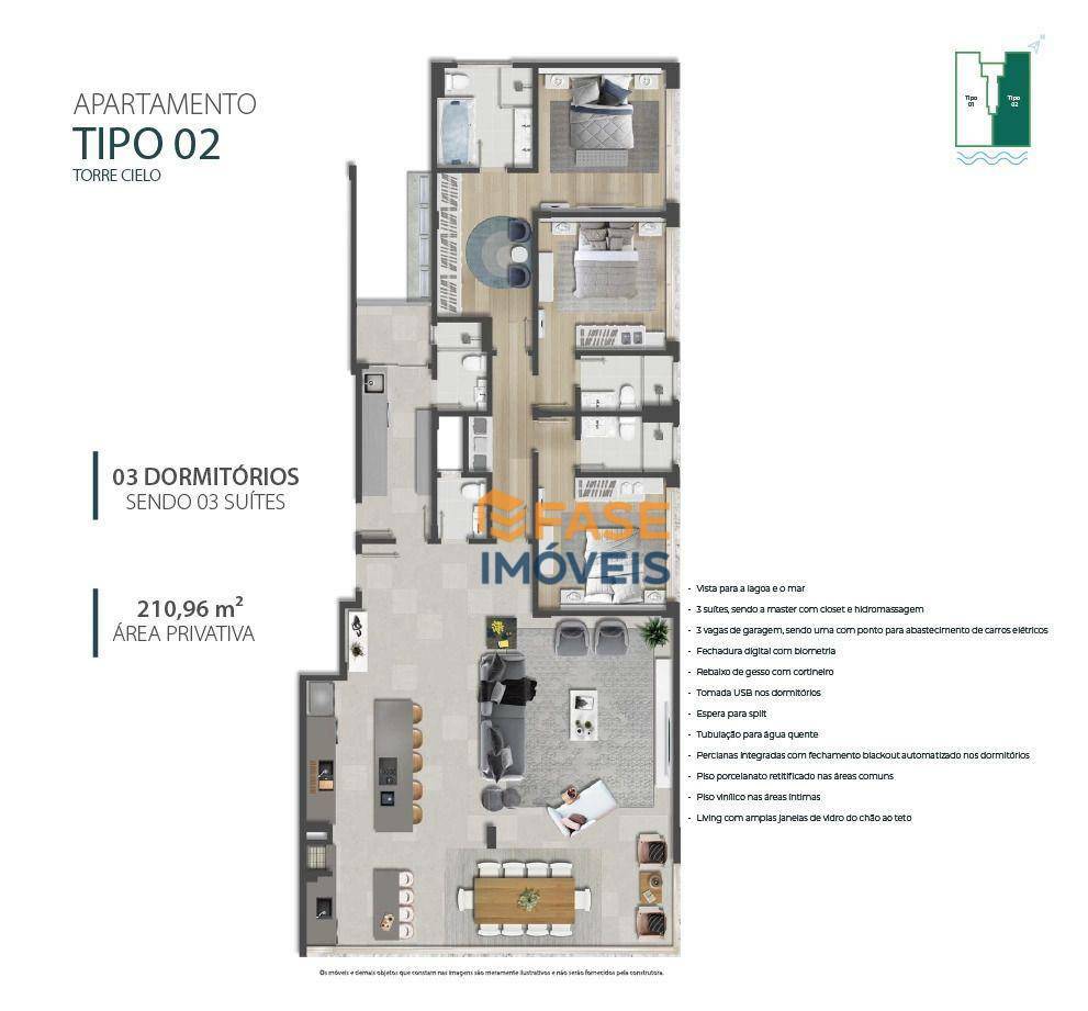 Apartamento à venda com 3 quartos, 210m² - Foto 34