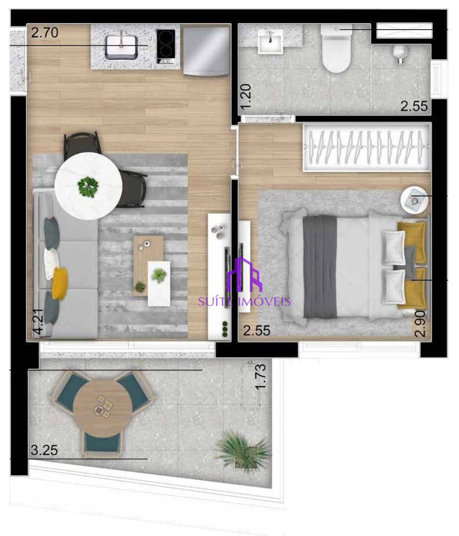 Kitnet e Studio à venda com 1 quarto, 22m² - Foto 2