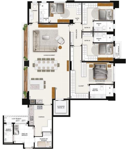 Apartamento, 4 quartos, 201 m² - Foto 46