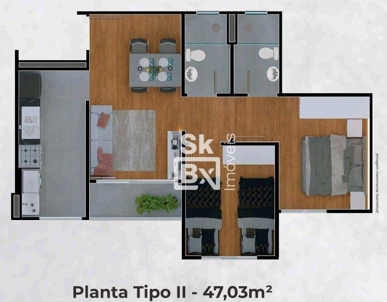 Apartamento à venda com 2 quartos, 51m² - Foto 4