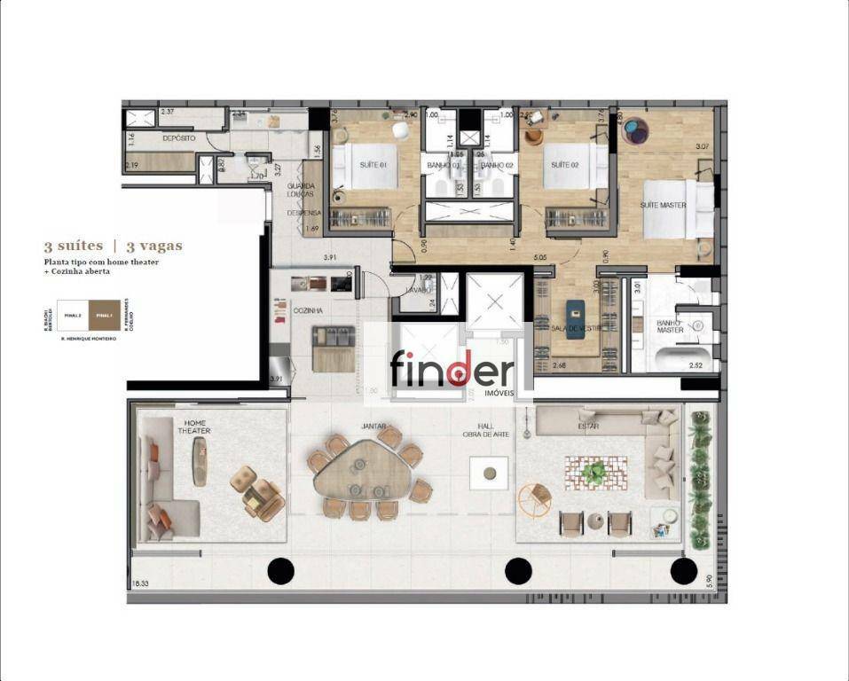 Apartamento à venda com 3 quartos, 232m² - Foto 24